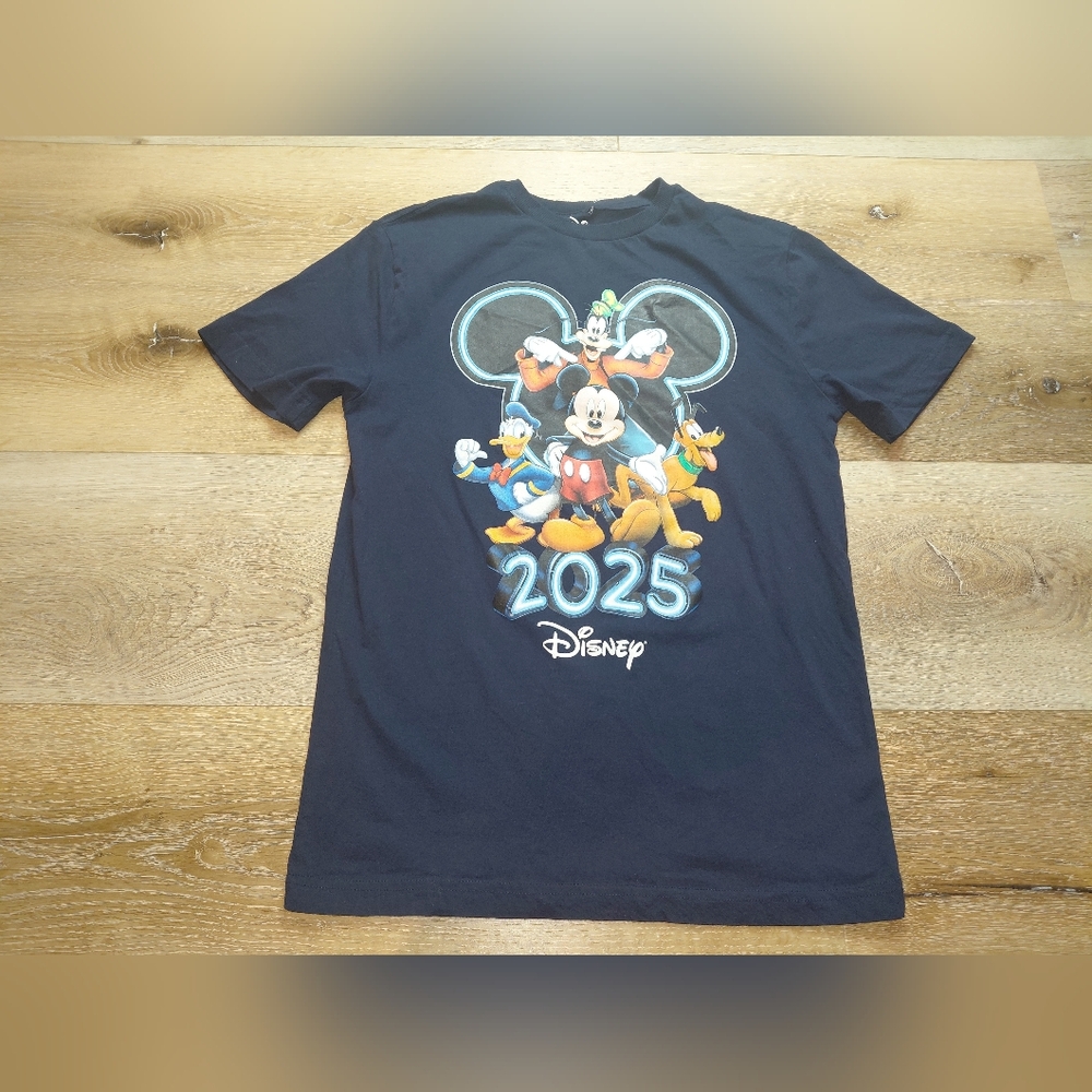 Disney Navy Blue Women Mickey & Friends 2025 Graphic Tee Sz S (34/36)